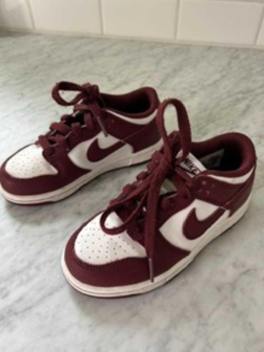 *Rare* Nike Burgundy/White Kids' Dunk Low Basketball Sneaker Size 11 $50
